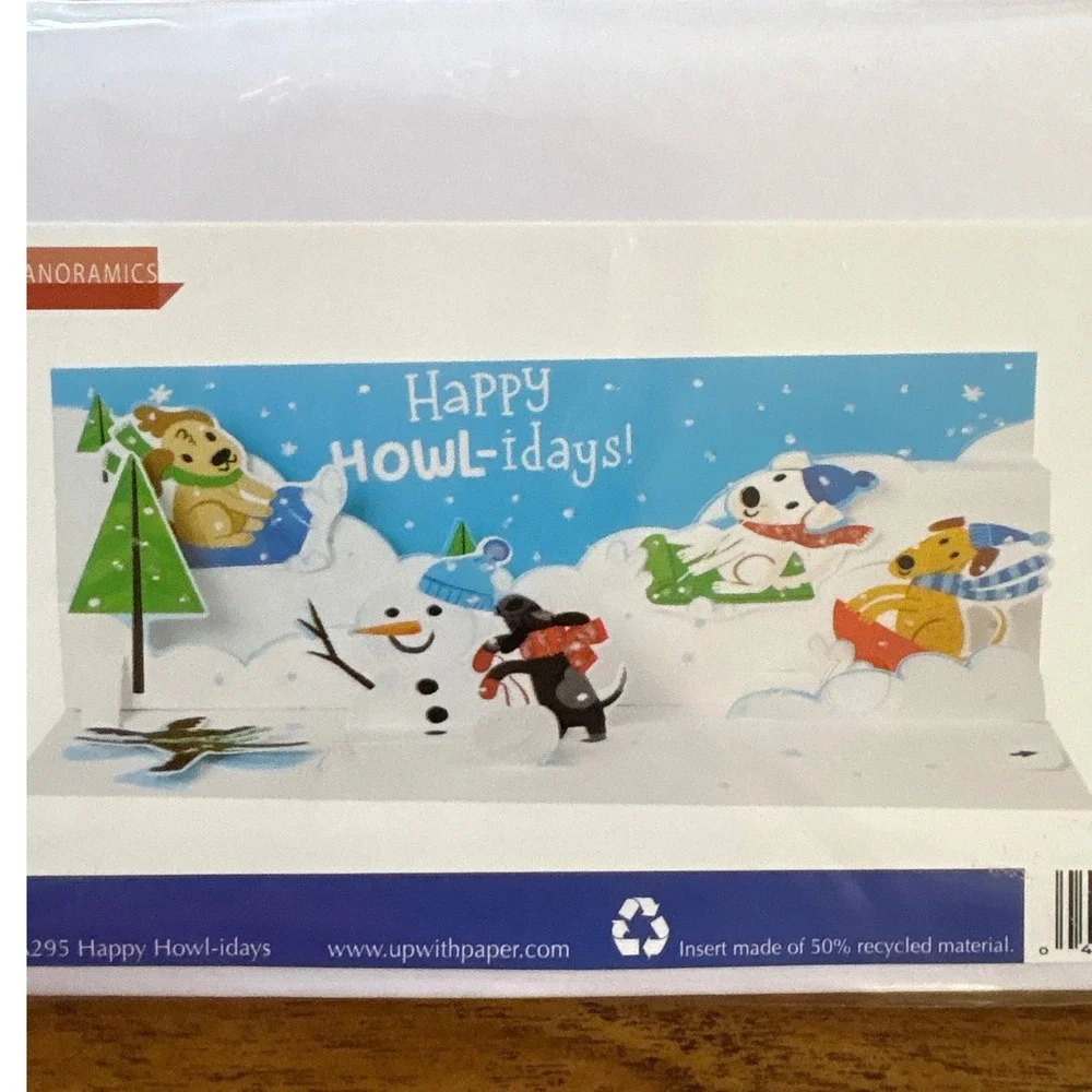 Up With Paper Panoramics Christmas Holiday Greeting Card Candy Houses Howl-idays